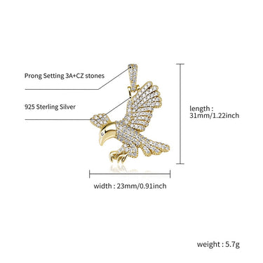 Women's 925 Sterling Silver Eagle Pendant Fine Jewelry Box Chain Necklace  -  GeraldBlack.com