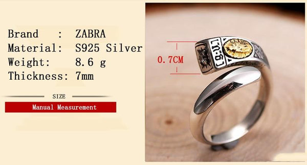 Unisex 925 Sterling Silver White Zircon Virgin Mary Sculpture Open Ring - SolaceConnect.com