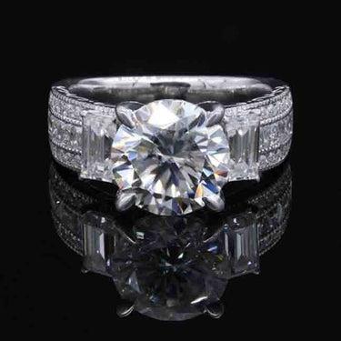 Women's 9mm 3ct Synthetic Diamond D VVS Round Moissanite Wedding Rings  -  GeraldBlack.com