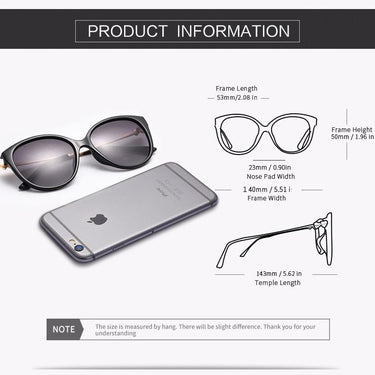Women's Acetate Frame UV400 Polaroid Lens Cat Eye Gradient Sunglasses - SolaceConnect.com