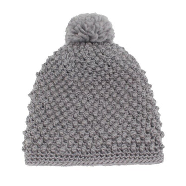 Women's Acrylic Knitted Winter Beanie Hat with Pom Pom Ball - SolaceConnect.com