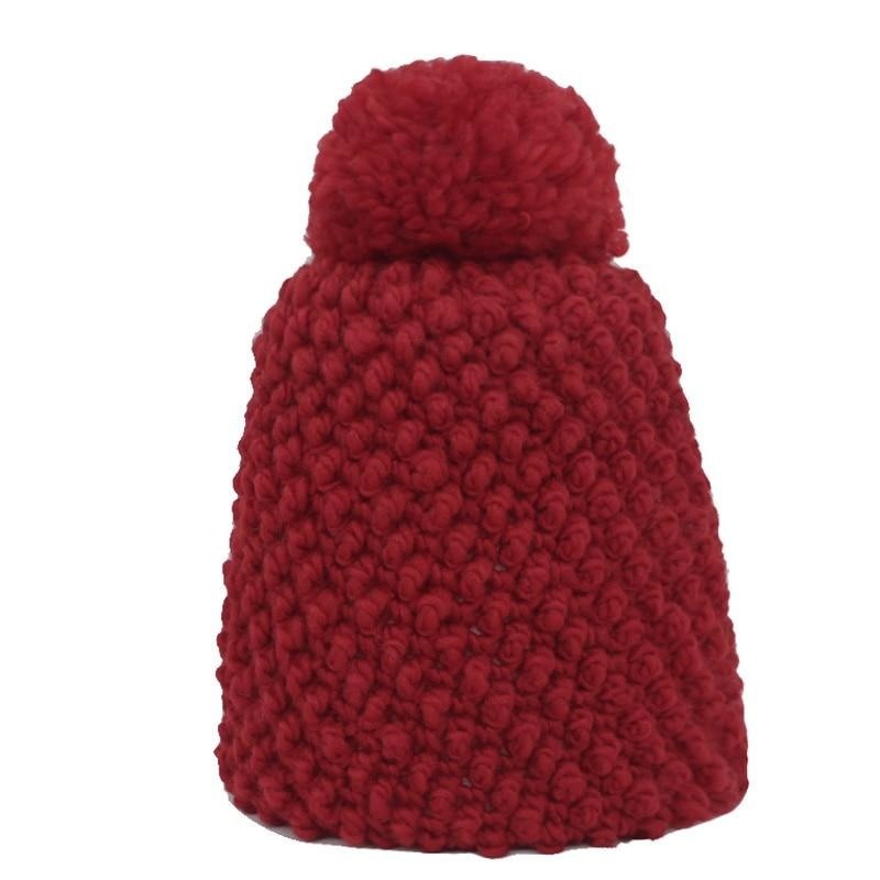 Women's Acrylic Knitted Winter Beanie Hat with Pom Pom Ball  -  GeraldBlack.com