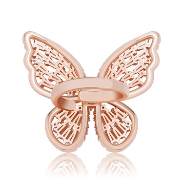 Women's Adjustable Cubic Zirconia Iced Out Butterfly Ring Fashion Jewelry  -  GeraldBlack.com