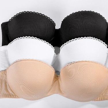 Women's Adobe Rose Color Lace Multiway Push Up Seamless Padded Strapless Bra - SolaceConnect.com