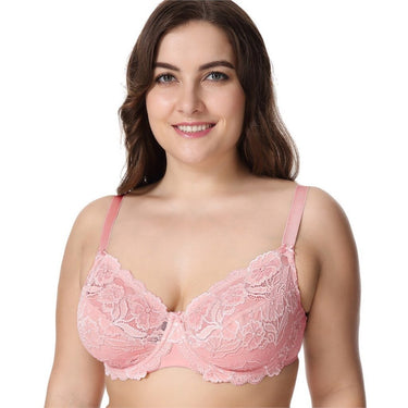 Women's Adobe Rose Plus Size Full Coverage Floral Embroidery Non-Padded Bra  -  GeraldBlack.com
