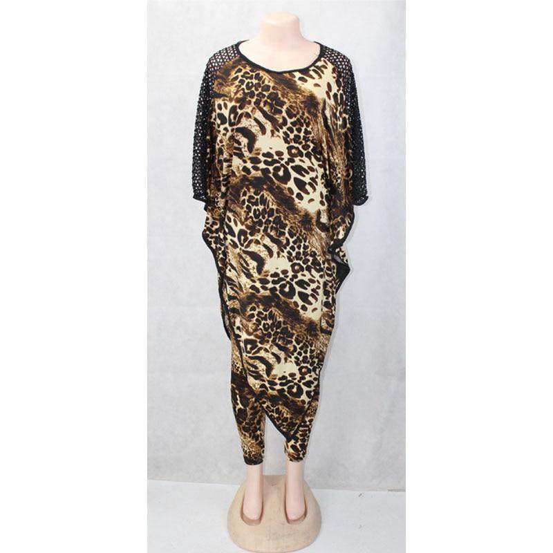 Women's African Cotton Dashiki Bat Sleeve Leopard Grain Fashion Suit - SolaceConnect.com