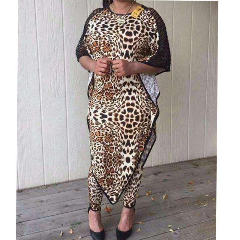 Women's African Cotton Dashiki Bat Sleeve Leopard Grain Fashion Suit  -  GeraldBlack.com