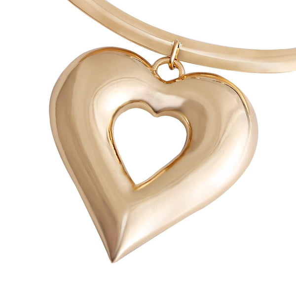 Women's African Gold Metal Zinc Alloy Heart Choker Necklace Earrings Sets - SolaceConnect.com