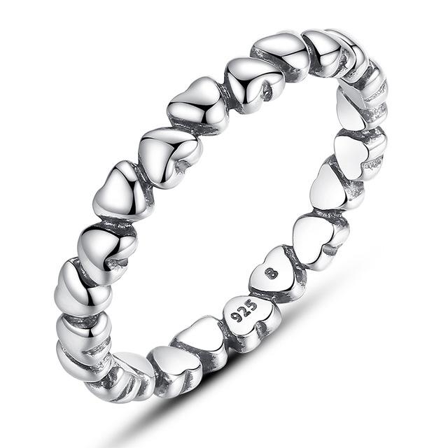 Women's Authentic 925 Sterling Silver Stackable Party Rings in Star Pattern  -  GeraldBlack.com