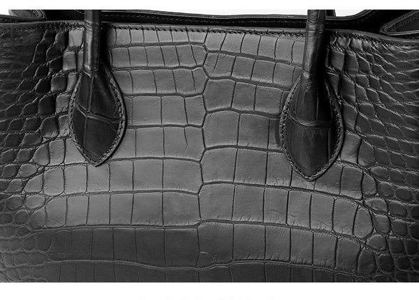 Women's Authentic Crocodile Belly Skin OL Work Matt Finish Handbags  -  GeraldBlack.com