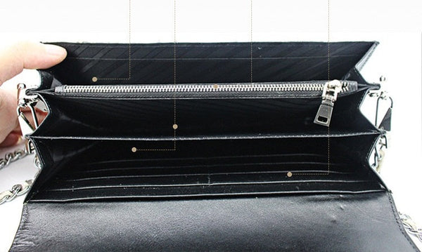 Women's Authentic Exotic Genuine Leather Serpentine Envelop Purse Handbag  -  GeraldBlack.com