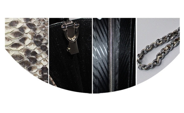 Women's Authentic Exotic Genuine Leather Serpentine Envelop Purse Handbag  -  GeraldBlack.com