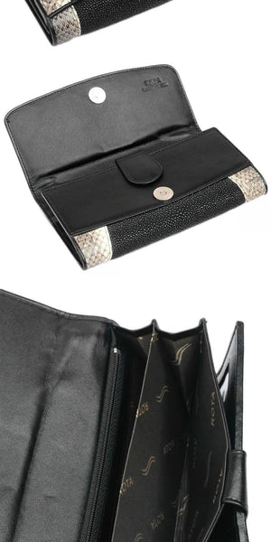 Women's Authentic Real Stingray Leather Card Holders Long Wallet  -  GeraldBlack.com