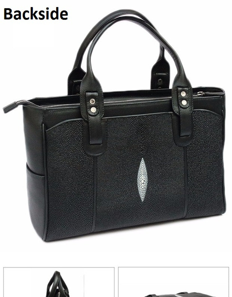 Women's Authentic Real Stingray Leather Top-handle Large Handbag  -  GeraldBlack.com