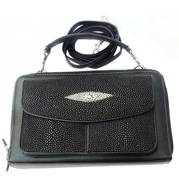 Women's Authentic Real True Stingray Skin Genuine Leather Small Handbag  -  GeraldBlack.com