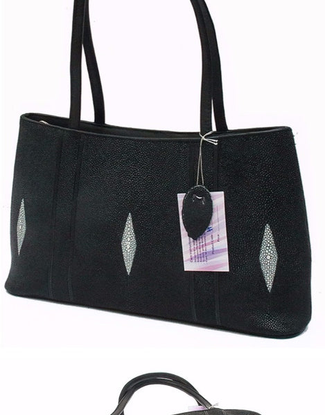 Women's Authentic Stingray Leather Exotic Genuine Skate Skin Large Handbag  -  GeraldBlack.com