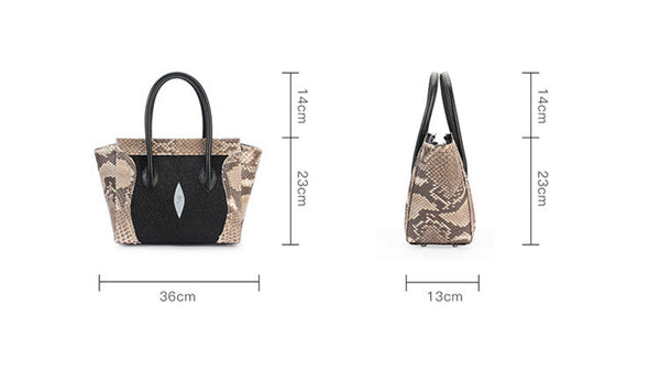 Women's Authentic Stingray Skin Serpentine Exotic Leather Large Handbags  -  GeraldBlack.com