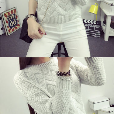 Women's Autumn Winter Casual Plaid O Neck Full Sleeve Pullover Sweater - SolaceConnect.com