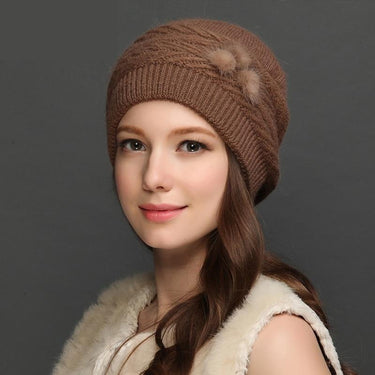 Women's Autumn Winter Rabbit Hair Knitted Casual Warm Wool Hats  -  GeraldBlack.com