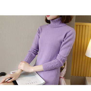 Women's Autumn Winter Warm Knitted Tricot Turtleneck Pullover Sweaters - SolaceConnect.com