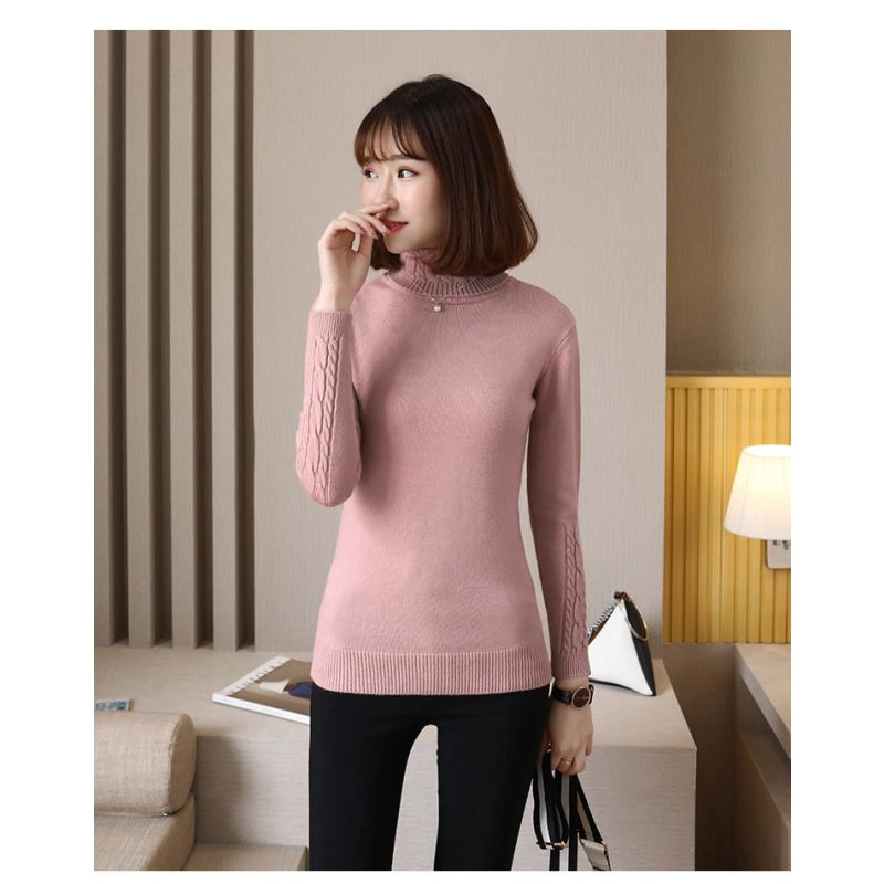 Women's Autumn Winter Warm Knitted Tricot Turtleneck Pullover Sweaters  -  GeraldBlack.com