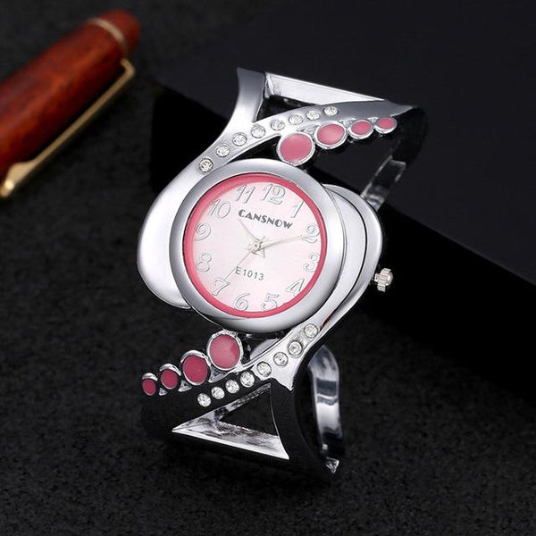 Women's Bangle Style Luxury Rhinestone Crystal Quartz Wristwatches - SolaceConnect.com