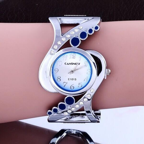 Women's Bangle Style Luxury Rhinestone Crystal Quartz Wristwatches - SolaceConnect.com