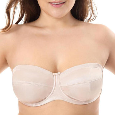 Women's Beige Color Soft Cup Ultra Support Strapless Underwire Bra –