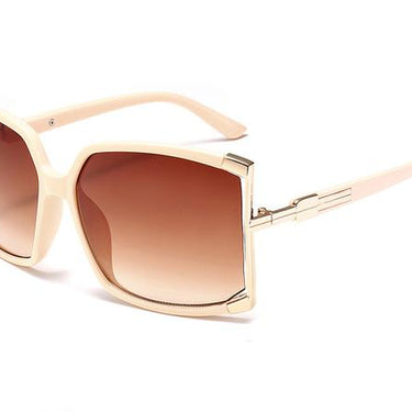Women's Big Frame Designer Hollow Square Sunglasses with Mirror Lens - SolaceConnect.com