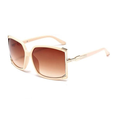 Women's Big Frame Designer Hollow Square Sunglasses with Mirror Lens  -  GeraldBlack.com