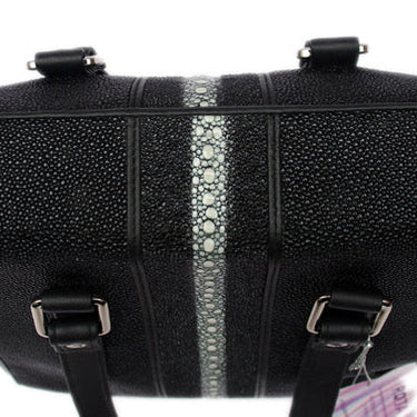 Women's Black Authentic Real Stingray Leather Top-handle Handbag  -  GeraldBlack.com