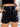 Women's Black Cotton Elastic High Waist Denim Shorts with Pockets  -  GeraldBlack.com