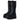 Women's black flock 2 Buckle Zipper Mid Calf Platform Boots Thick Bottom Cool Goth Fashion Shoes  -  GeraldBlack.com