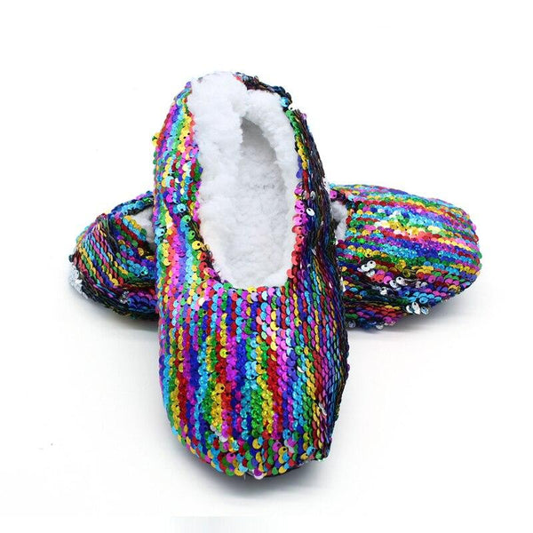 Women's Bling Mix Colors Plush Soft Bottom Home Slippers for Indoor Use  -  GeraldBlack.com