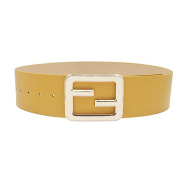 Women's Blush Cognac Dark Red Taupe Mustard Olive Color Mirrored Buckle Belt - SolaceConnect.com
