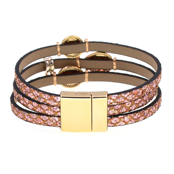 Women's Bohemia Fashion Charm Zinc Alloy Magnet Leather Bracelets  -  GeraldBlack.com