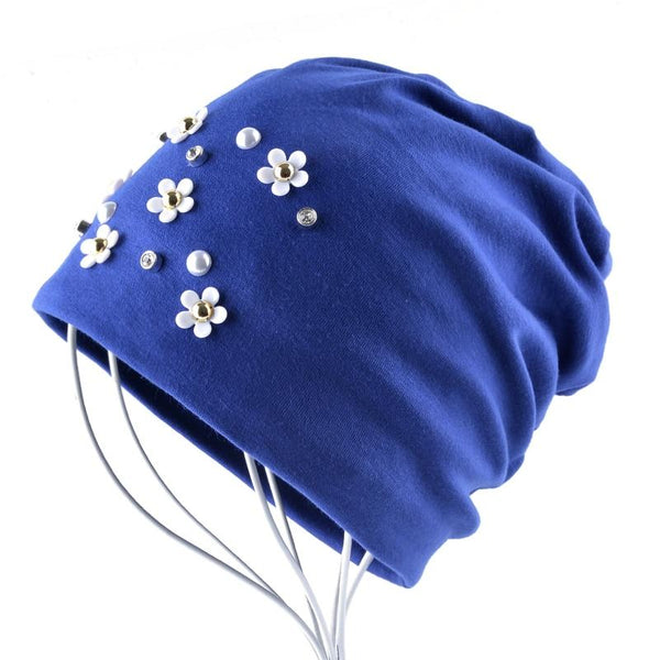 Women's Bonnet type Spring Beanies Rhinestone Knitted Beanies - SolaceConnect.com