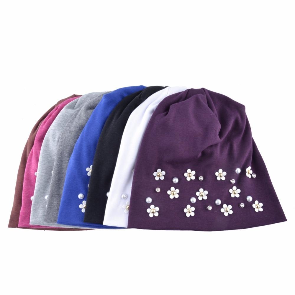 Women's Bonnet type Spring Beanies Rhinestone Knitted Beanies  -  GeraldBlack.com