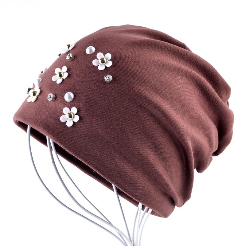 Women's Bonnet type Spring Beanies Rhinestone Knitted Beanies  -  GeraldBlack.com