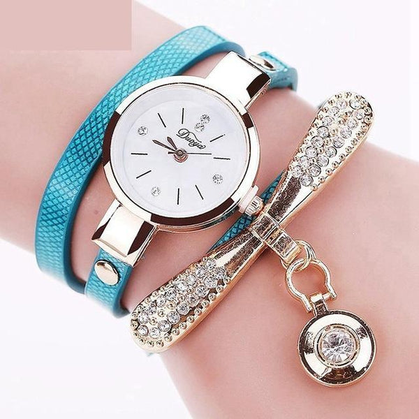 Women's Bracelet Fashion Gold Color Watch with Crystal Rhinestone - SolaceConnect.com