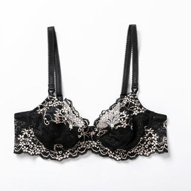Women's Breathable Sheer Floral Lace Plus Size Full Coverage Non Padded Bra - SolaceConnect.com