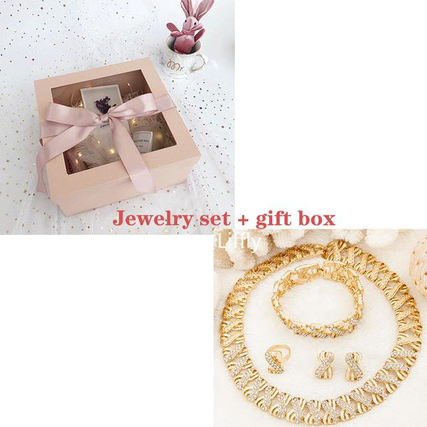 Women's Bridal Fashion Dubai Gold Africa Beads Nigeria Jewelry Sets - SolaceConnect.com