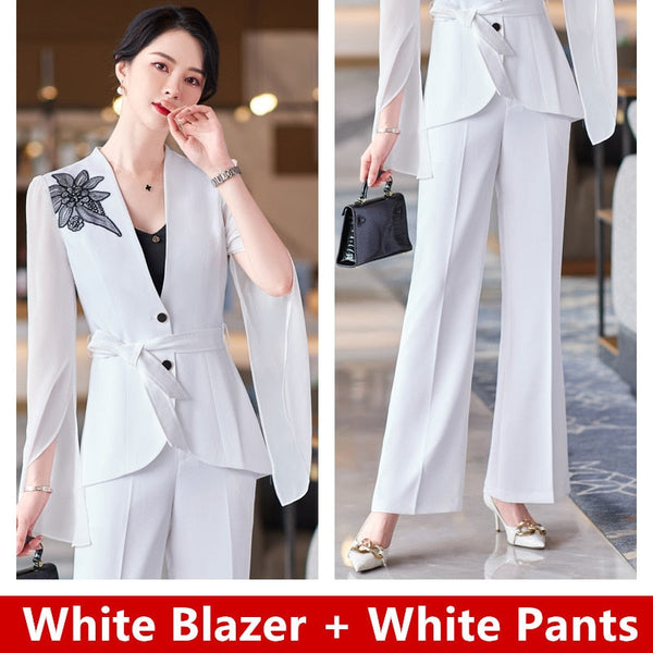 Women's Business Formal Slim Blazer Office Work Wear Two Piece Suit  -  GeraldBlack.com