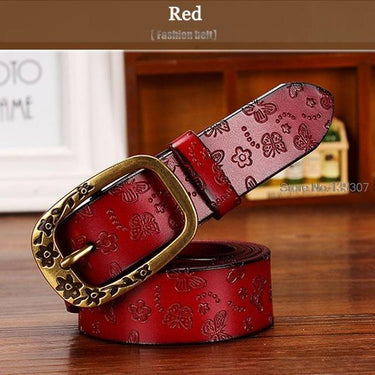 Women's Butterfly Genuine Leather Vintage Fashion Belts with Pin Buckle - SolaceConnect.com