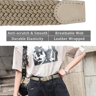 Women's Casual Adjustable Big-Size Metal Pin Buckle Elastic Belts  -  GeraldBlack.com