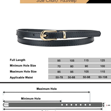 Women's Casual Alloy Pin Buckle Thin Leather Belt for Jeans Pants  -  GeraldBlack.com