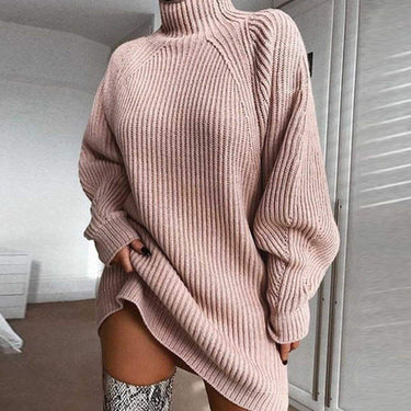Women's Casual Autumn Winter Loose Long Sleeve Turtleneck Knitted Sweater  -  GeraldBlack.com