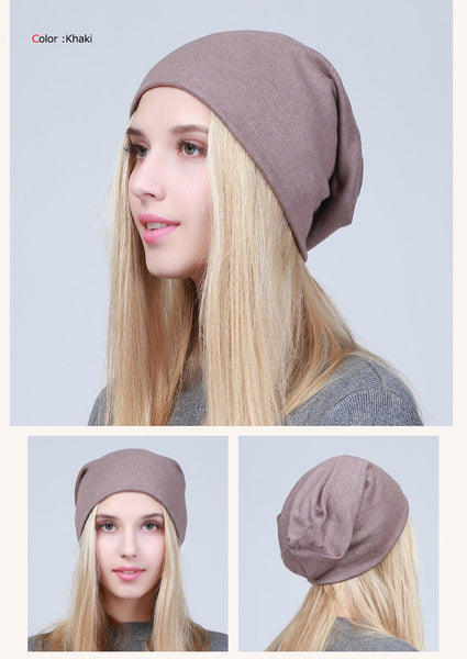 Women's Casual Multifunction Plain Color Knitted Skullies and Beanies  -  GeraldBlack.com