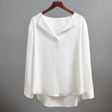 Women's Casual OL Style Full Sleeve V-Neck Laced Chiffon Blouse  -  GeraldBlack.com