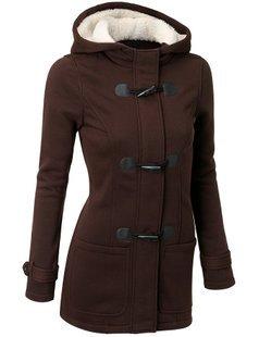 Women's Casual Spring Autumn Hooded Overcoat with Zipper Horn Button - SolaceConnect.com